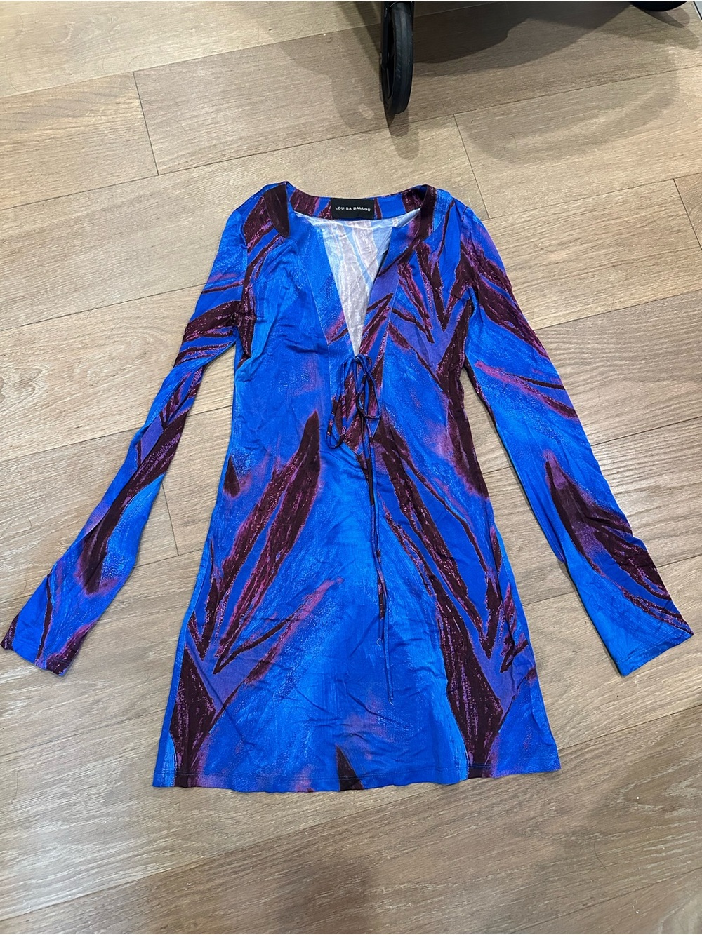 Louisa Ballou printed stretch mini dress